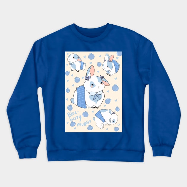 Blueberry Muffin Bunny! Crewneck Sweatshirt by Mellodydraws >_<